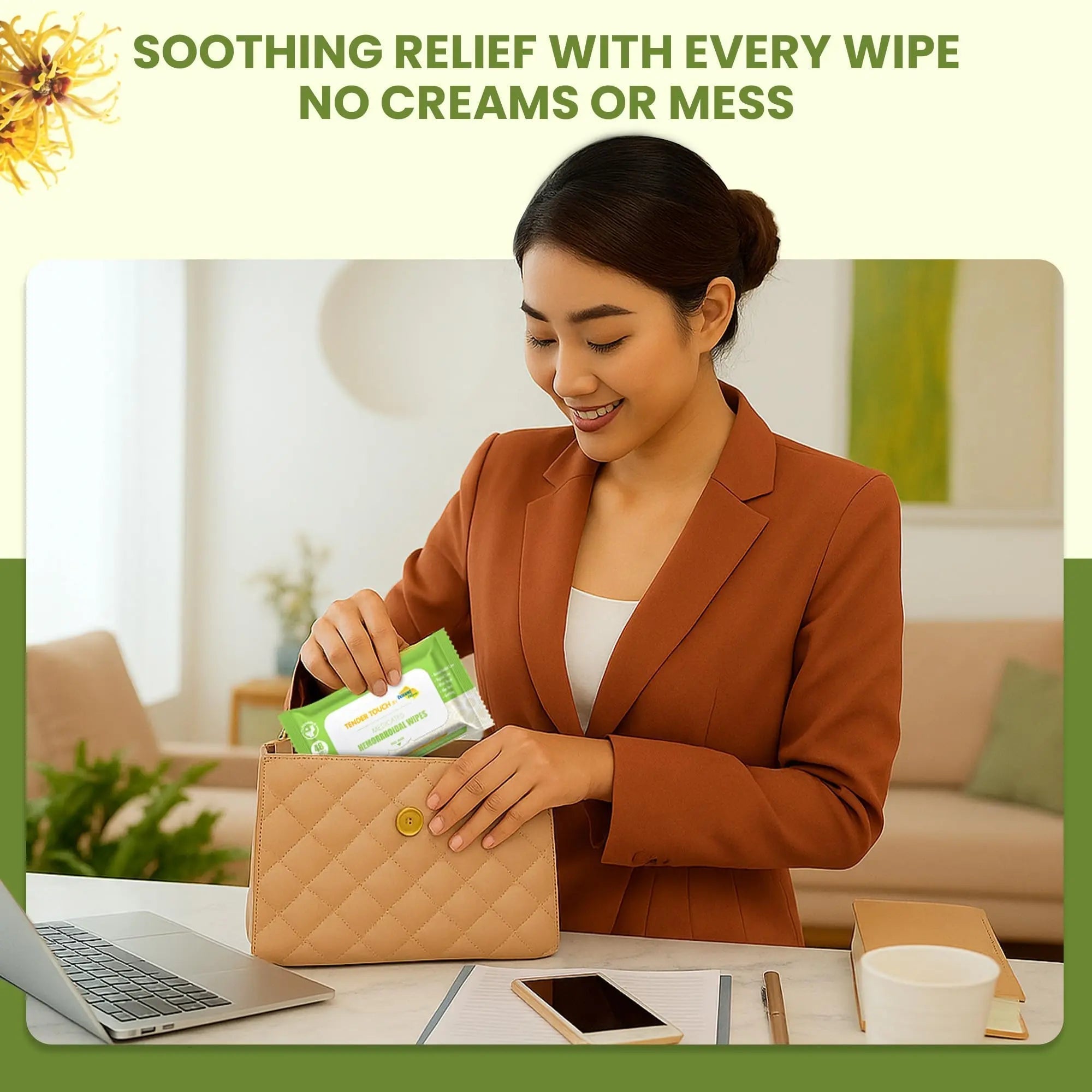 Tender Touch Hemorrhoid Wipes with Witch Hazel and Aloe, Flushable Medicated Wipes for Hemorrhoid and Vaginal Relief - Postpartum-Safe, Fragrance-free, Travel Size, 1 Pack, 48-ct. - TrustMedUSA