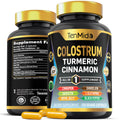 Tenmido Colostrum Supplement - 8in1 Formula - Combine with Turmeric, Ceylon Cinnamon, Quercetin, Royal Jelly, Dandelion, L- Glutamine, and Black Pepper - Digestive Health Support - 120 Capsules - TrustMedUSA