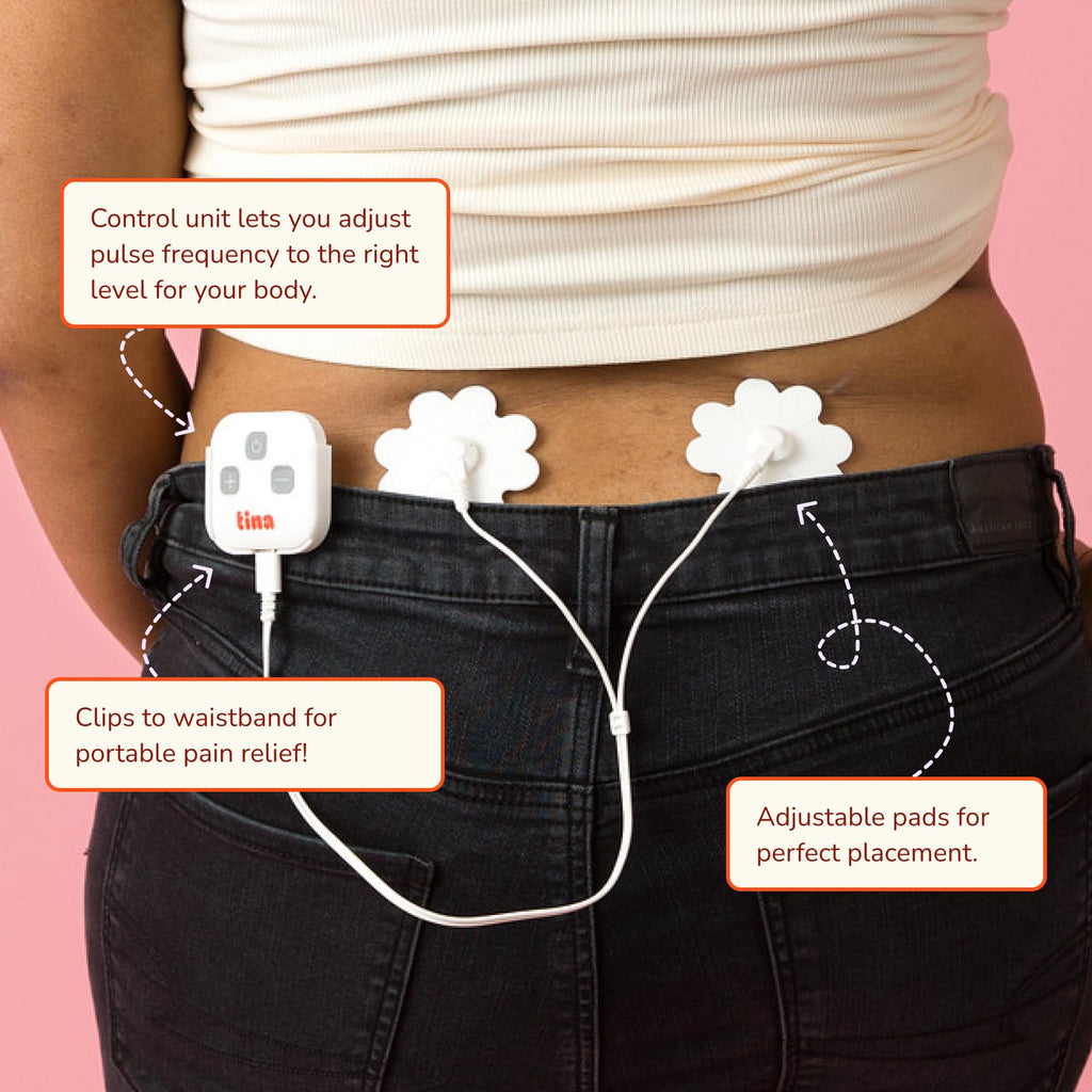 Tensie | Portable Period Pain Relief Device | 30 Gentle, Adjustable Levels for Drug-Free Menstrual Cramp or Lower Back Pain Relief | 10-Hour Battery Life, Rechargeable | Instant Period Cramp Relief - TrustMedUSA