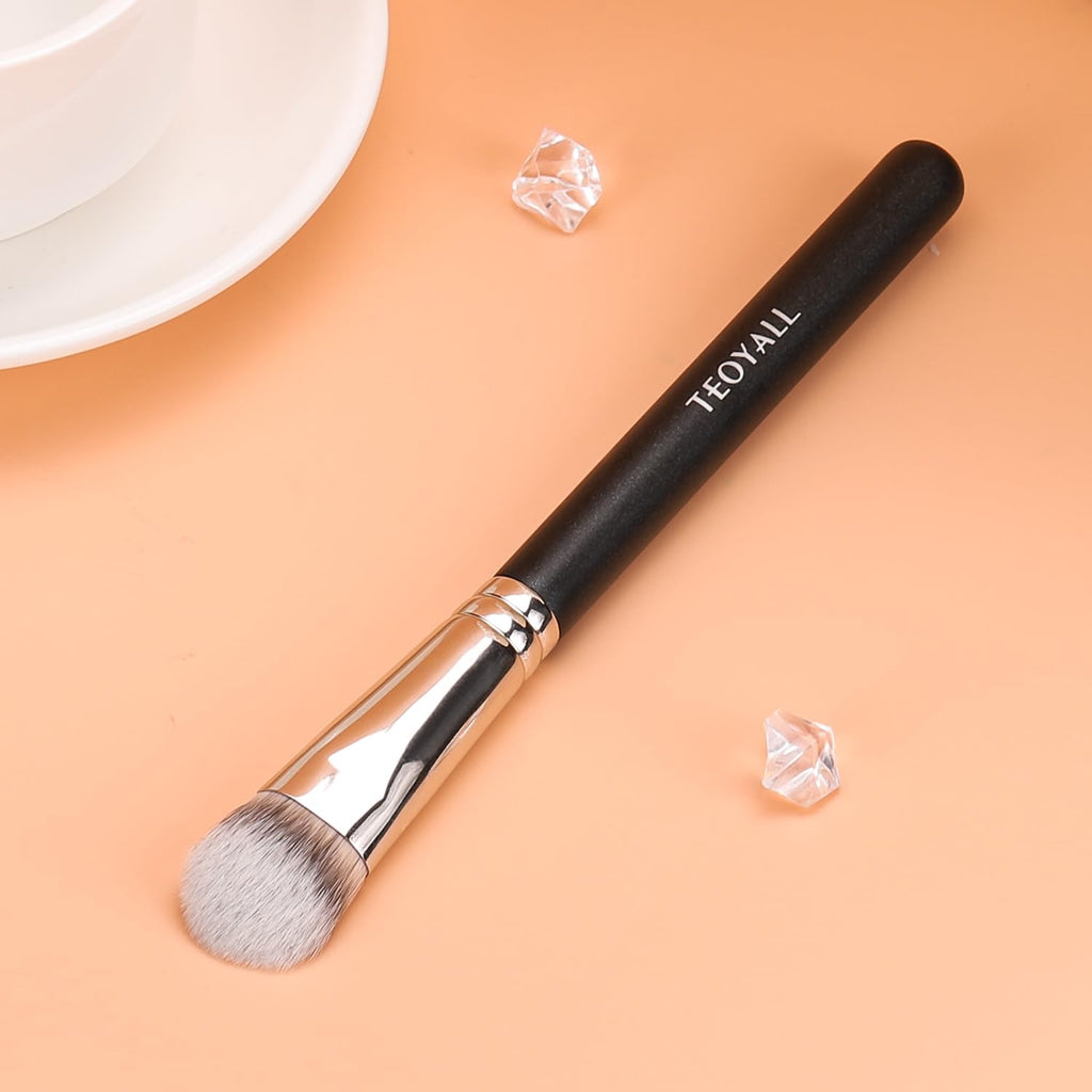 TEOYALL Angled Concealer Brush, Synthetic Contour Brush for Blending Setting Buffing with Liquid, Cream and Powder Cosmetic (Angled Brush) - TrustMedUSA