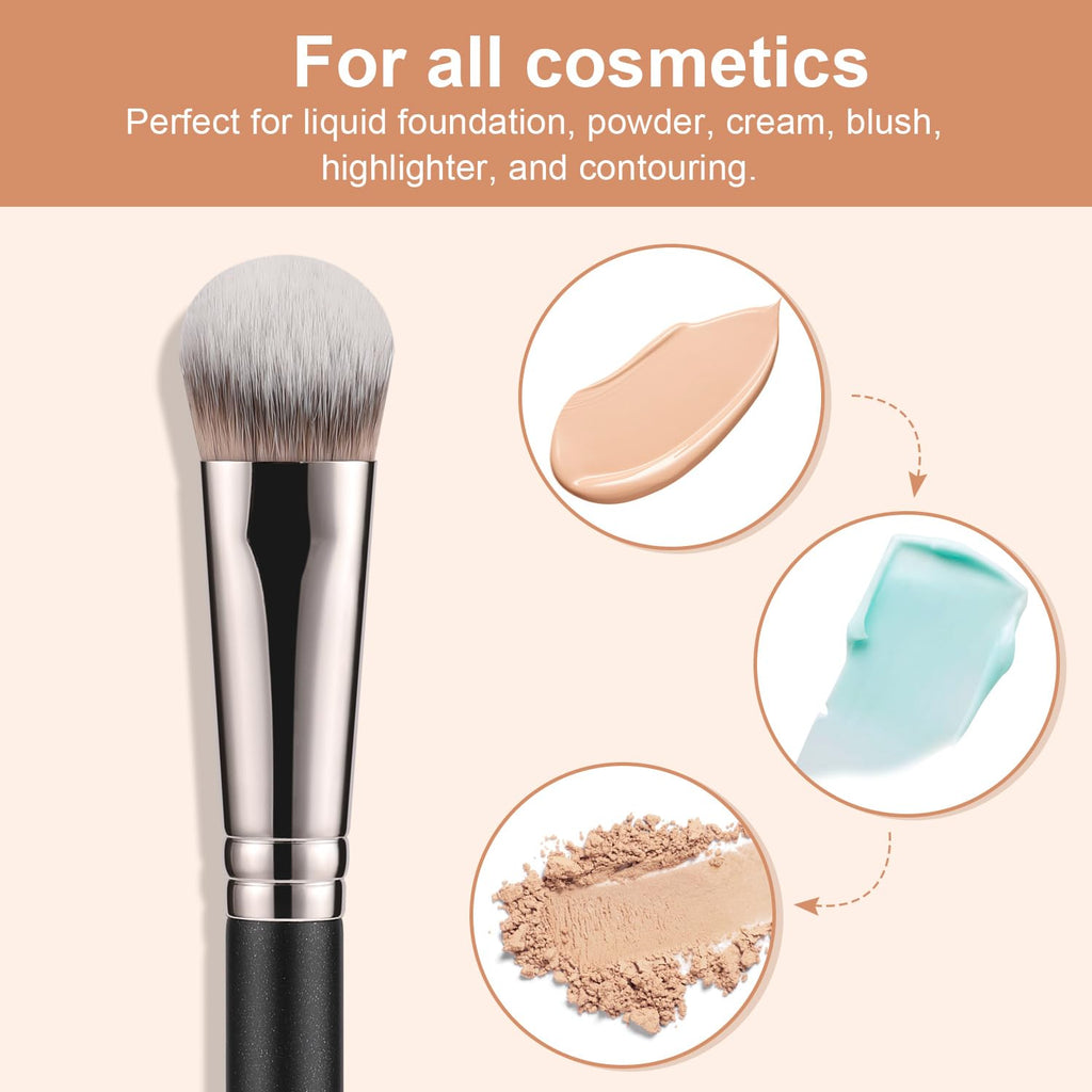 TEOYALL Angled Concealer Brush, Synthetic Contour Brush for Blending Setting Buffing with Liquid, Cream and Powder Cosmetic (Angled Brush) - TrustMedUSA