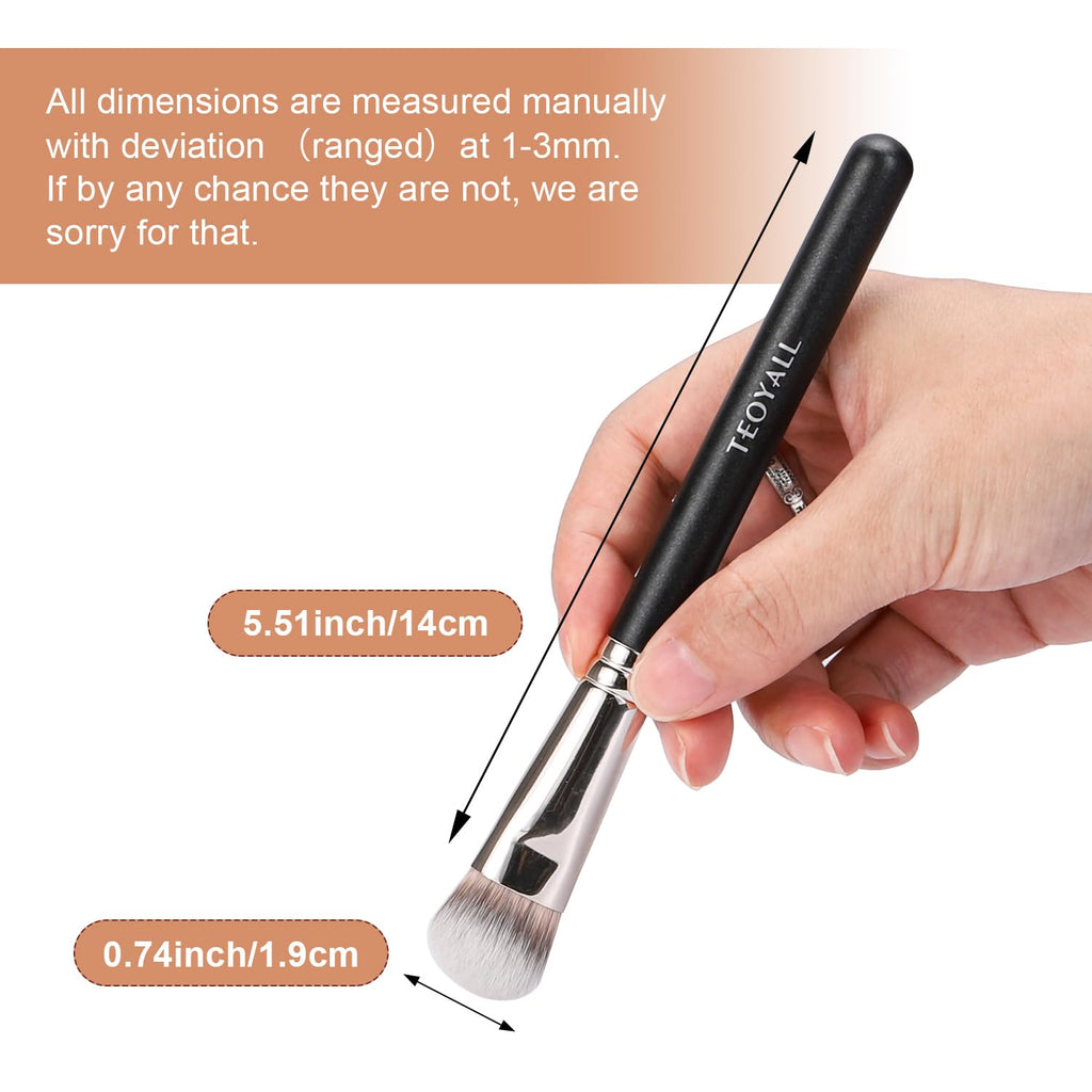 TEOYALL Angled Concealer Brush, Synthetic Contour Brush for Blending Setting Buffing with Liquid, Cream and Powder Cosmetic (Angled Brush) - TrustMedUSA