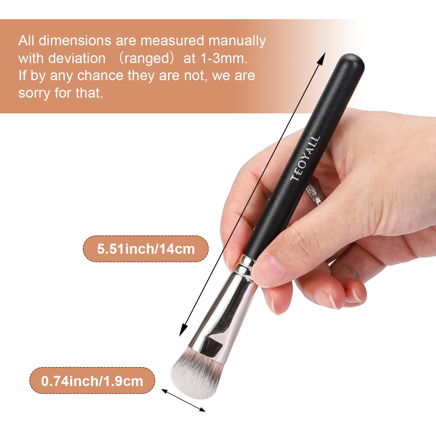 TEOYALL Angled Concealer Brush, Synthetic Contour Brush for Blending Setting Buffing with Liquid, Cream and Powder Cosmetic (Angled Brush) - TrustMedUSA