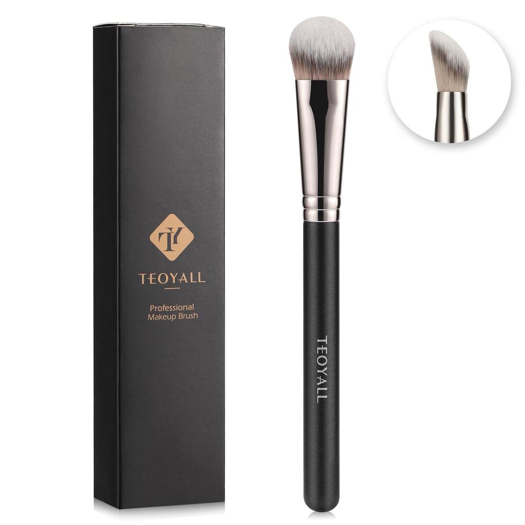 TEOYALL Angled Concealer Brush, Synthetic Contour Brush for Blending Setting Buffing with Liquid, Cream and Powder Cosmetic (Angled Brush) - TrustMedUSA