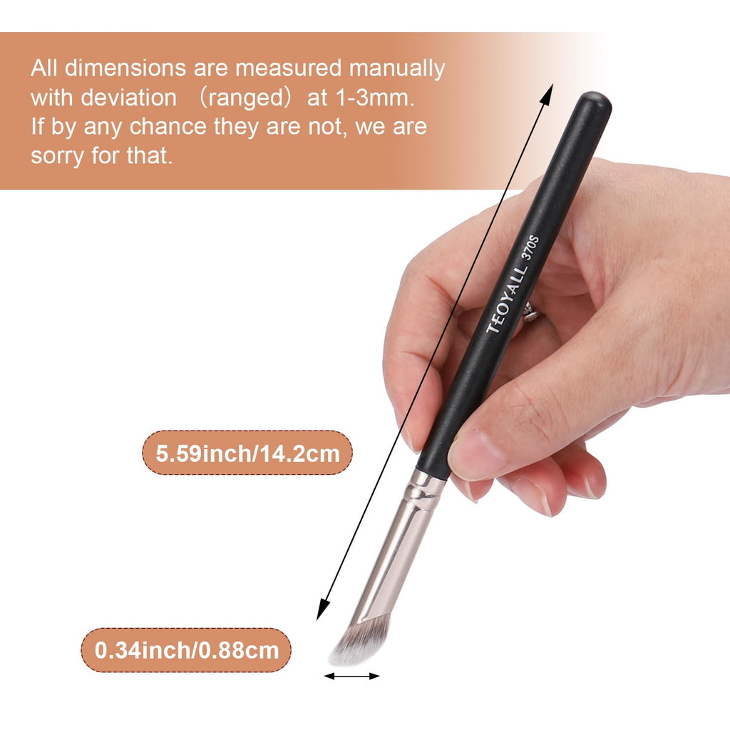 TEOYALL Foundation Contour Conceal Brush Set, 3PCS Angled Synthetic Kabuki Brush for Blending Setting Buffing with Liquid, Cream and Powder Cosmetic (170S/270S/370S) - TrustMedUSA