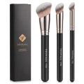 TEOYALL Foundation Contour Conceal Brush Set, 3PCS Angled Synthetic Kabuki Brush for Blending Setting Buffing with Liquid, Cream and Powder Cosmetic (170S/270S/370S) - TrustMedUSA