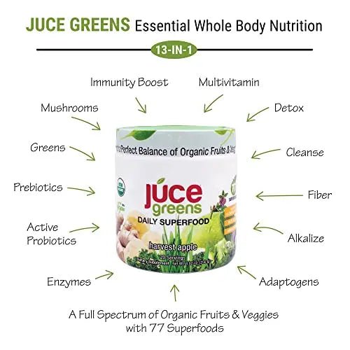 Terra Kai Organics JUCE Green Superfood Powder, Organic Fruits and Veggies Supplement - TrustMedUSA