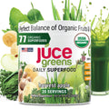 Terra Kai Organics JUCE Green Superfood Powder, Organic Fruits and Veggies Supplement W/ 77 Superfoods Plus Prebiotic Probiotic Blend, Harvest Apple Flavor - 20 Servings (250 g) - TrustMedUSA