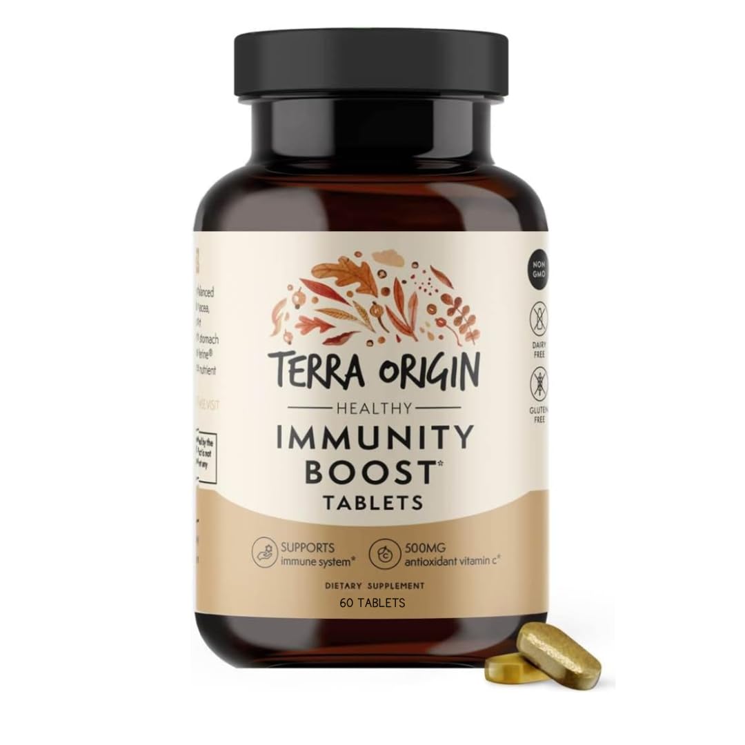 TERRA ORIGIN Immune Support Supplement | 60 Tablets | Immune System Booster for Adults* | BioPerine, Vitamin C, D, Zinc, Echinacea | Non GMO, Gluten Free, Dairy Free, Made in USA - TrustMedUSA