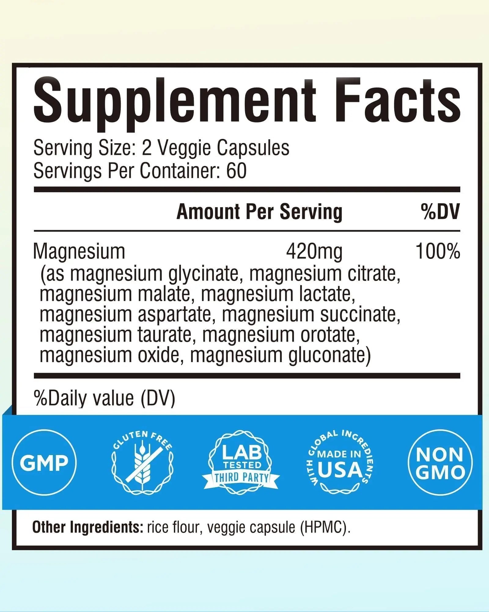 Terranics Magnesium Complex Supplement 420mg, 10-in-1 Full-Spectrum Formula, Glycinate, Citrate, Malate & More, Max Absorption, Bone and Heart Support, 120 Veggie Caps - TrustMedUSA