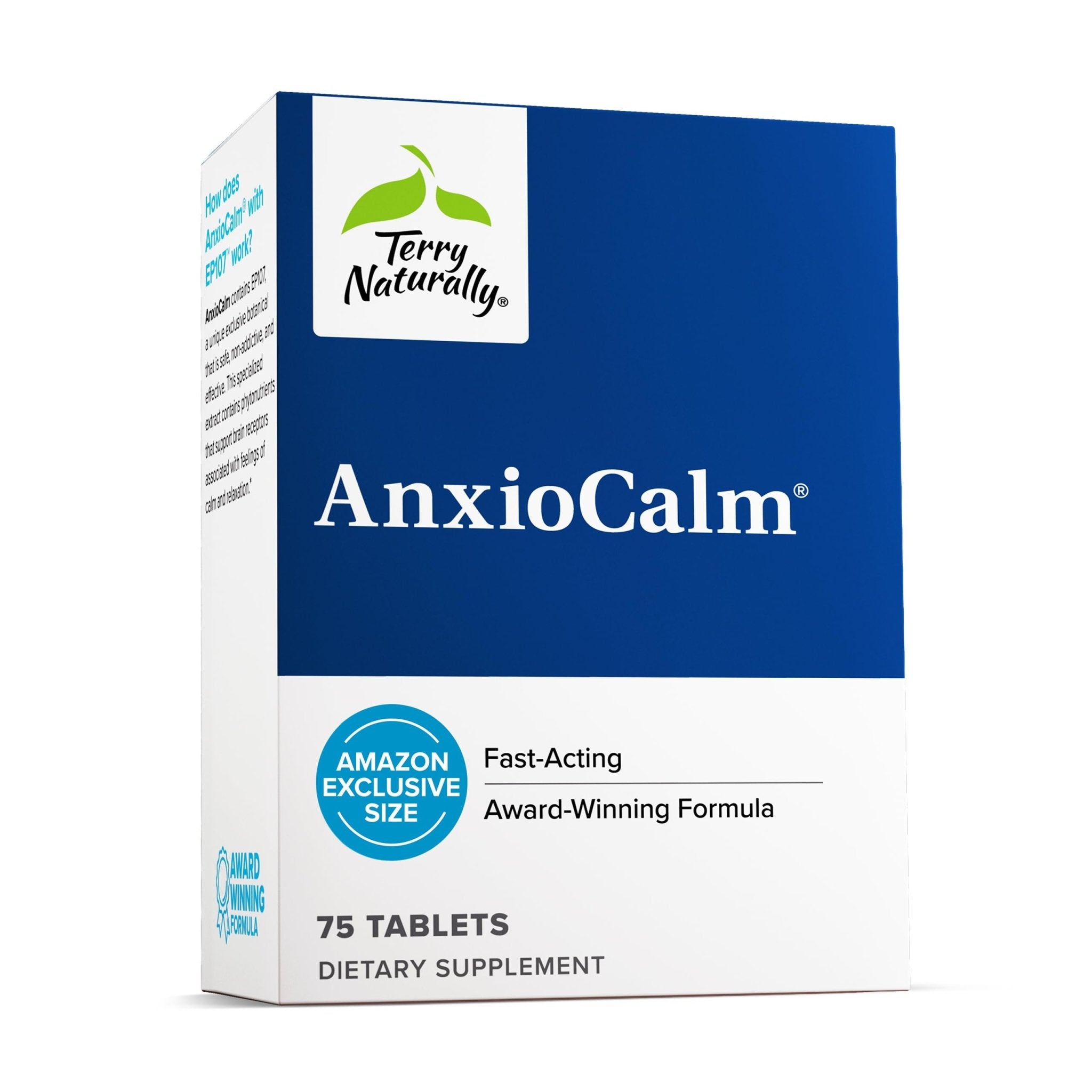 Terry Naturally AnxioCalm - 75 Tablets - Fast-Acting, Non-Drowsy, Non-Addictive Formula - Safe for Adults & Children 4+ Years - Non-GMO - 37 Servings - TrustMedUSA