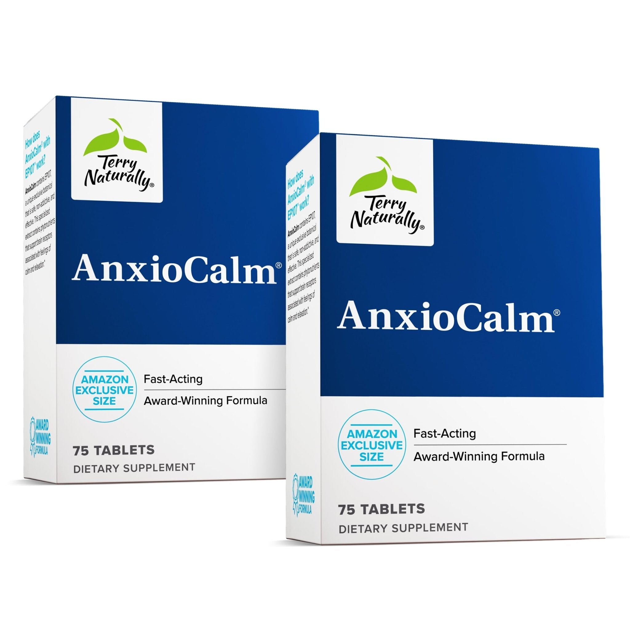 Terry Naturally AnxioCalm - Calming Support Supplement - Supports Against Occasional Tension & Aids Calm Feelings with Narrow-Leaved Coneflower - Non-Drowsy Supplement - 75 Tablets - TrustMedUSA