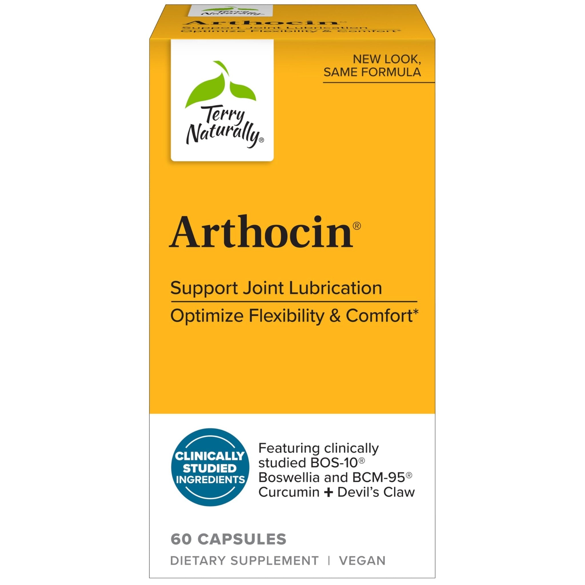 Terry Naturally Arthocin - Boswellia Serrata Capsules with Devil's Claw & Curcumin - Supplement to Support Joint & Spine Health - Herbal Supplement Aids Comfort & Absorption - 60 Capsules - TrustMedUSA
