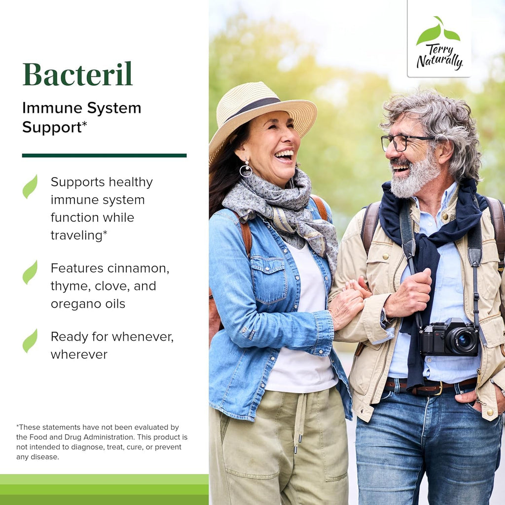 Terry Naturally Bacteril - Intestinal Support Supplement with Clove, Cinnamon, Thyme & Oregano - Immune Support Supplement with Antioxidant Support - Intestinal Support - 30 Softgels (Pack of 2) - TrustMedUSA
