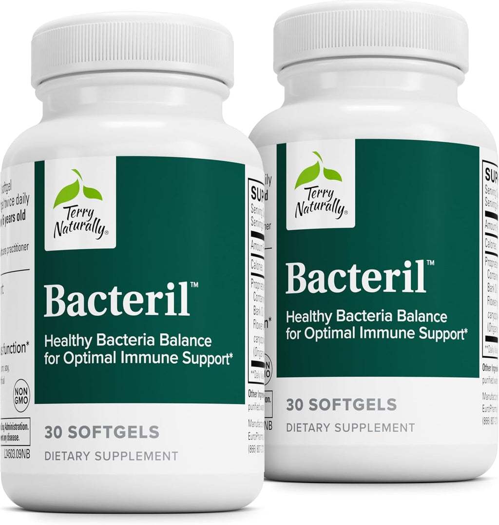 Terry Naturally Bacteril - Intestinal Support Supplement with Clove, Cinnamon, Thyme & Oregano - Immune Support Supplement with Antioxidant Support - Intestinal Support - 30 Softgels (Pack of 2) - TrustMedUSA