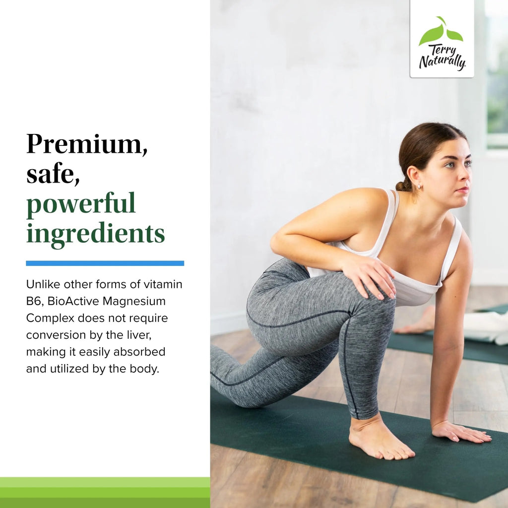 Terry Naturally BioActive Magnesium Complex - Bone & Heart Health Support - Supplement with Vitamin B6, Zinc & Magnesium - Pyridoxal-5-Phosphate Vegan Capsule Supplement - 120 Capsules - TrustMedUSA