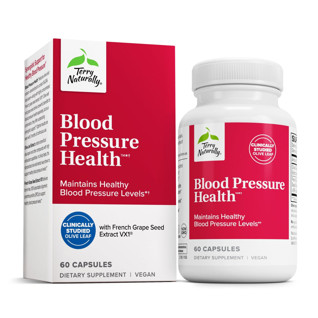 Terry Naturally Blood Pressure Health - Healthy Blood Flow & Circulation Support Supplement - Heart Health Supplement with Antioxidants - Cardiovascular Support - 60 Capsules - TrustMedUSA