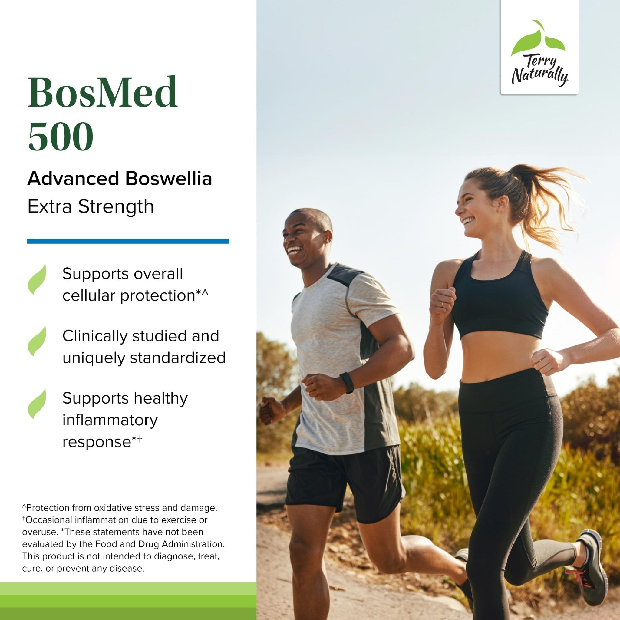 Terry Naturally BosMed 500 Extra Strength - Boswellia Serrata Extract Supplement - Supplement for Healthy Lung Support - Herbal Supplement Formula with High Levels of AKBA - 120 Softgels - TrustMedUSA