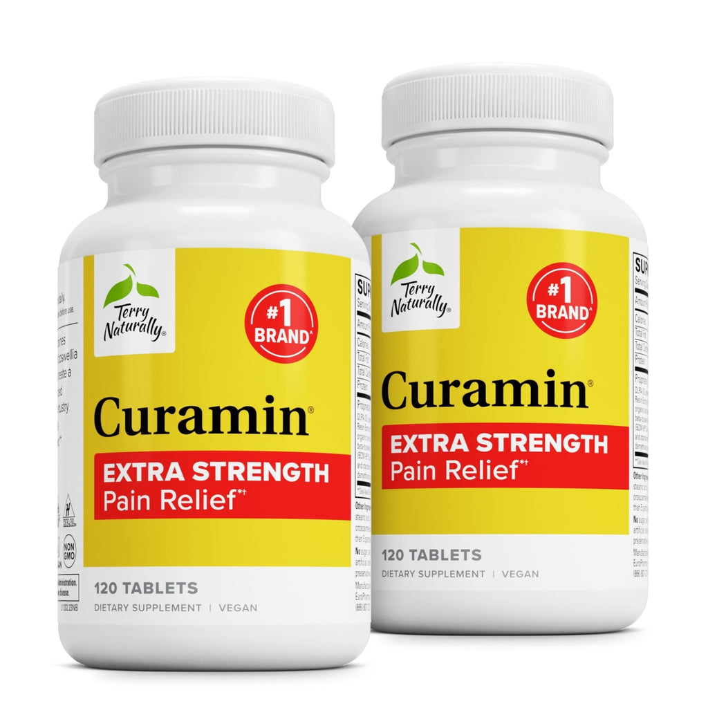 Terry Naturally Curamin Extra Strength - Curcumin & Boswellia for Healthy Circulation Support - Turmeric Supplement to Aid Joints, Muscle Health & Endorphin Production - 120 Tablets (Pack of 2) - TrustMedUSA