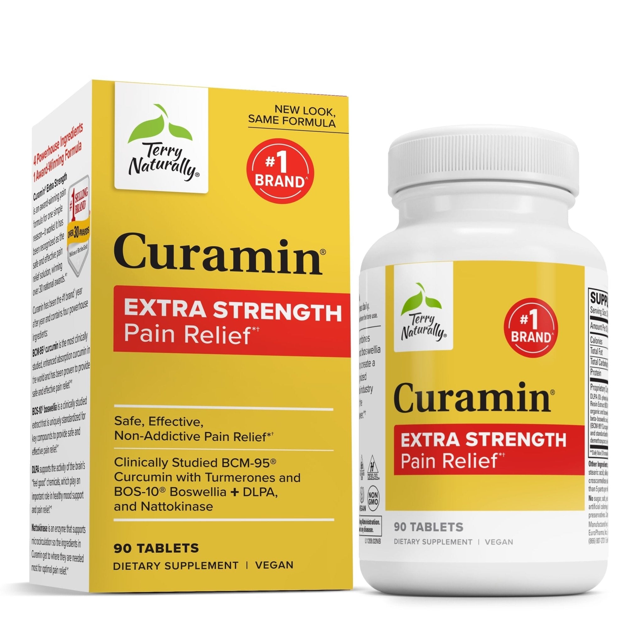 Terry Naturally Curamin Extra Strength - Curcumin & Boswellia for Healthy Circulation Support - Turmeric Supplement to Support Joints, Muscle Health & Endorphin Production - 90 Tablets - TrustMedUSA
