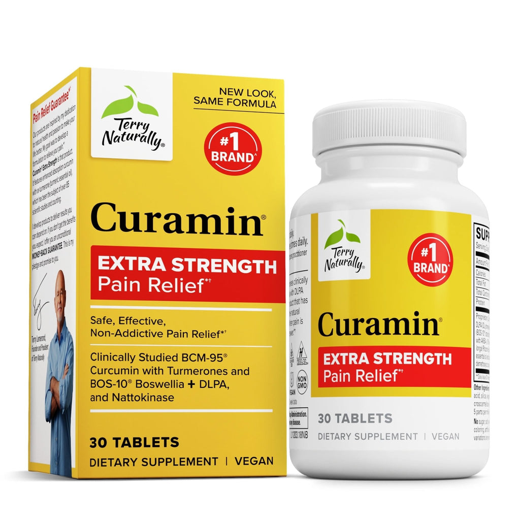 Terry Naturally Curamin Extra Strength - Curcumin & Boswellia Supplement for Healthy Circulation Support - Turmeric Supplement to Support Joints, Muscle Health & Endorphin Production - 30 Tablets - TrustMedUSA