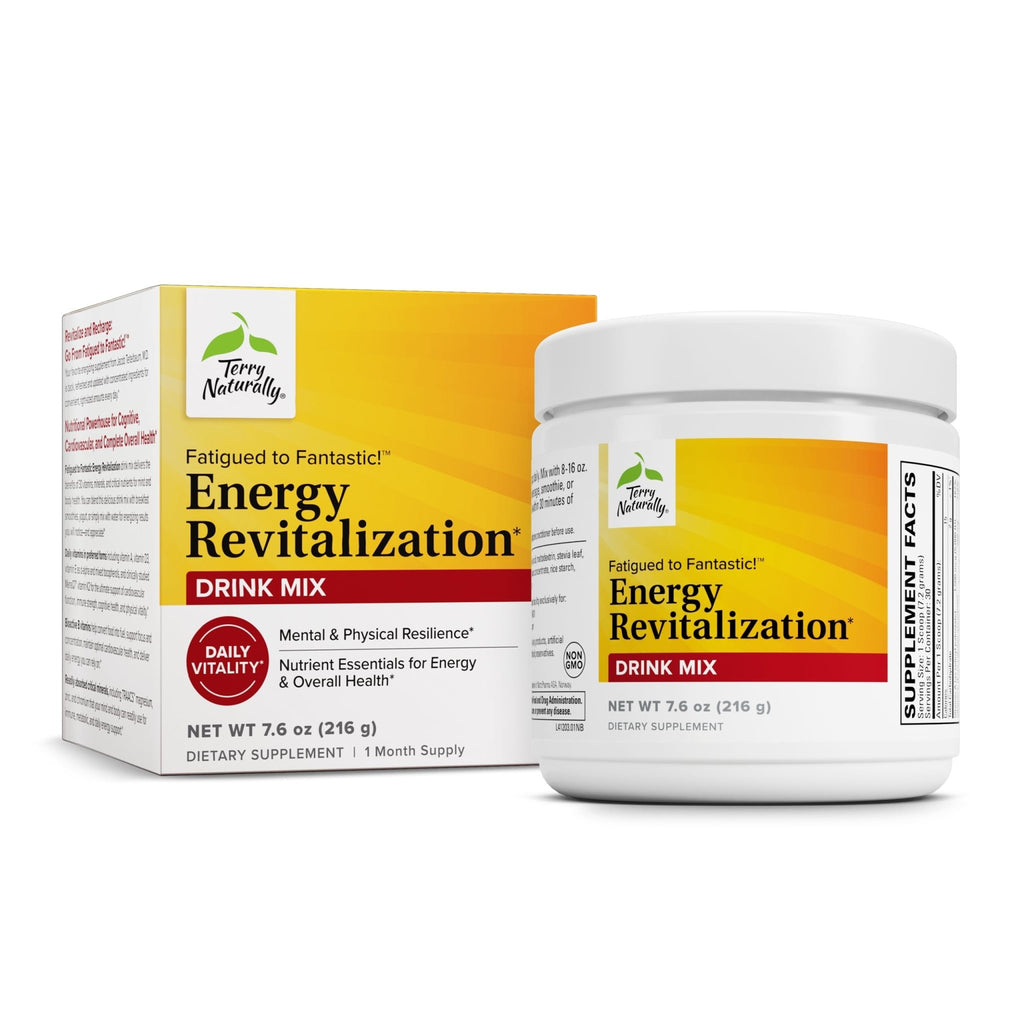 Terry Naturally Fatigued to Fantastic Energy Revitalization - Drink Mix for Energy with L-Tyrosine, Vitamins A, D3, E & B - Supports Heart Health - 7.6 oz (30 Servings) - TrustMedUSA