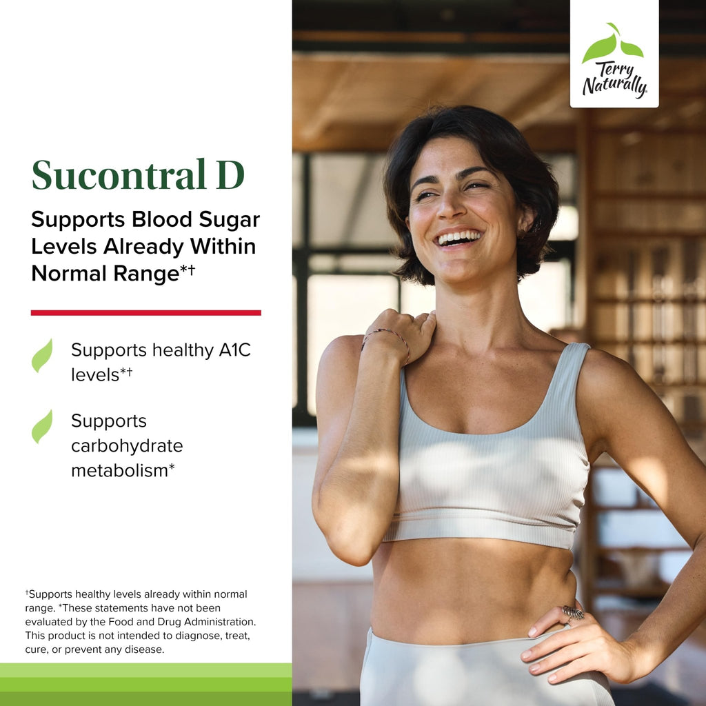 Terry Naturally Sucontral D - B-Complex & Folate Supplement - Carbohydrate Metabolism Support - Vitamin & Mineral Supplement with Zinc & Chromium - 120 Capsules (Pack of 2) - TrustMedUSA