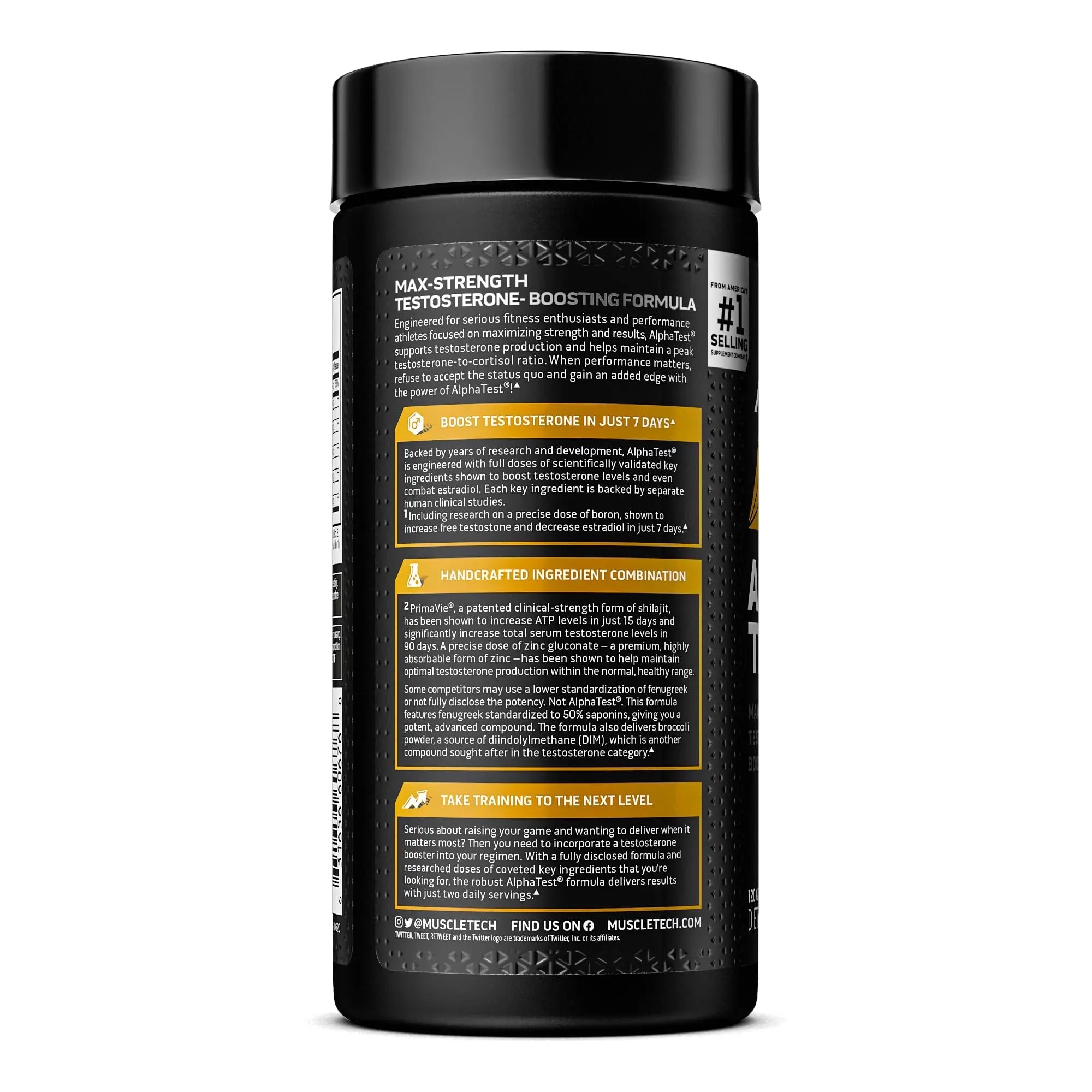Testosterone Booster for Men, MuscleTech AlphaTest, Tribulus Terrestris & Boron Suppleme - TrustMedUSA