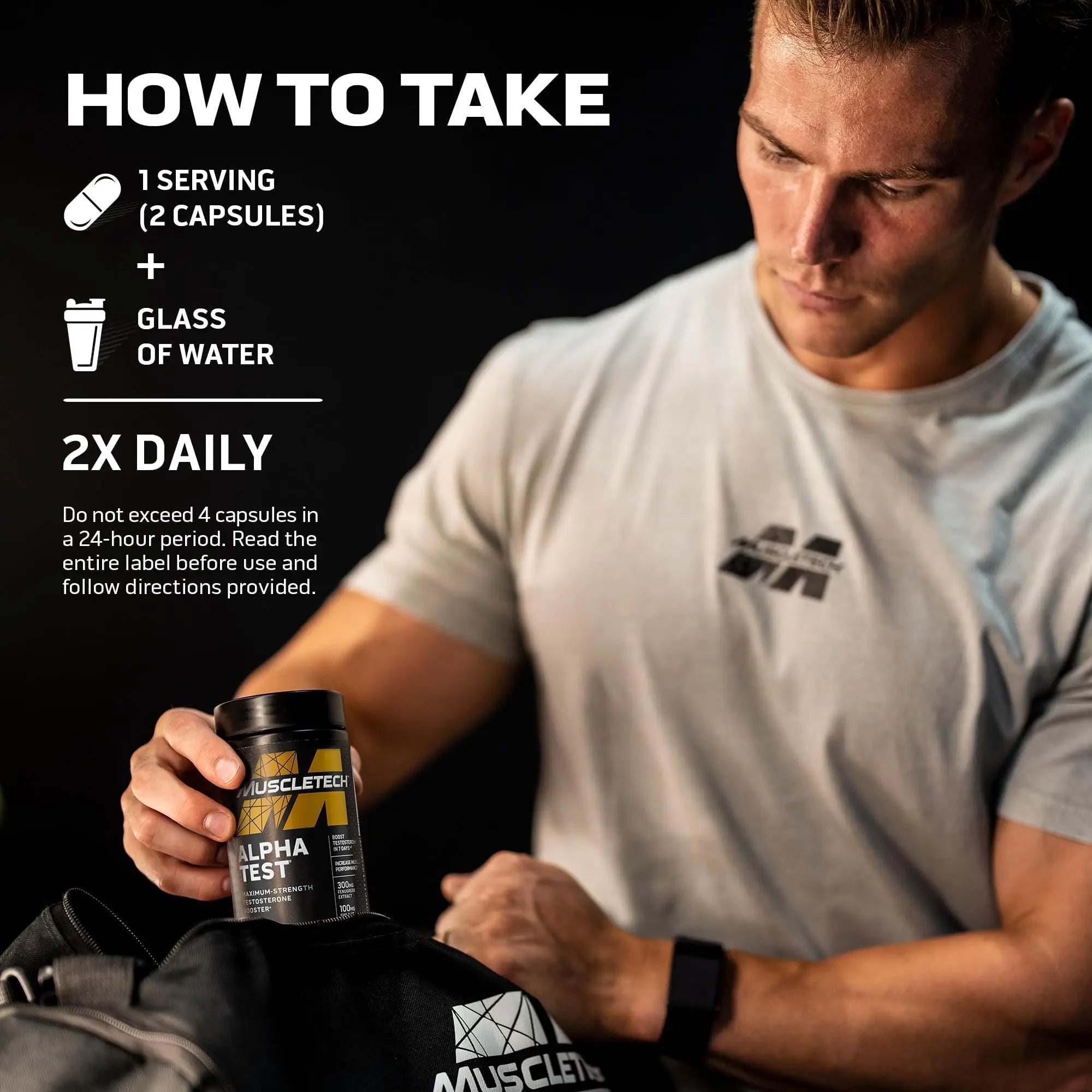 Testosterone Booster for Men, MuscleTech AlphaTest, Tribulus Terrestris & Boron Suppleme - TrustMedUSA