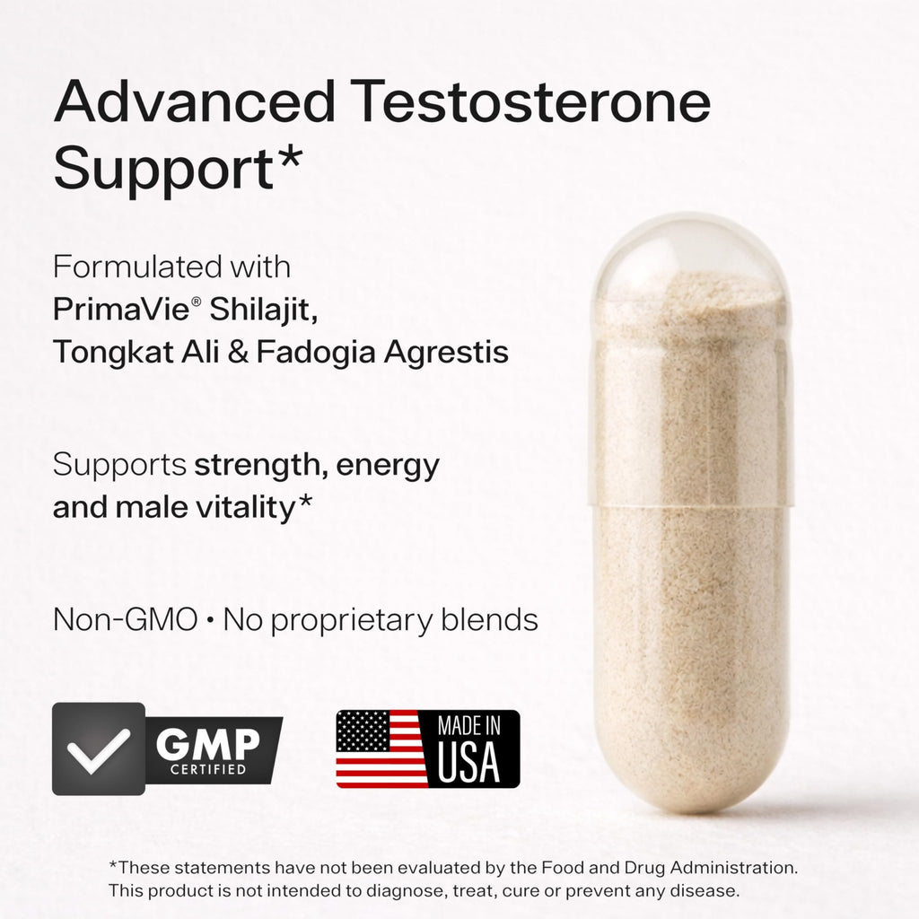 Testosterone Booster for Men - Sheer Alpha T-Booster - Clinically Backed Dose, Strongest Formula - Made in USA - Premium Blend of Fadogia Agrestis Tongkat Ali and Shilajit. 30 Servings - TrustMedUSA