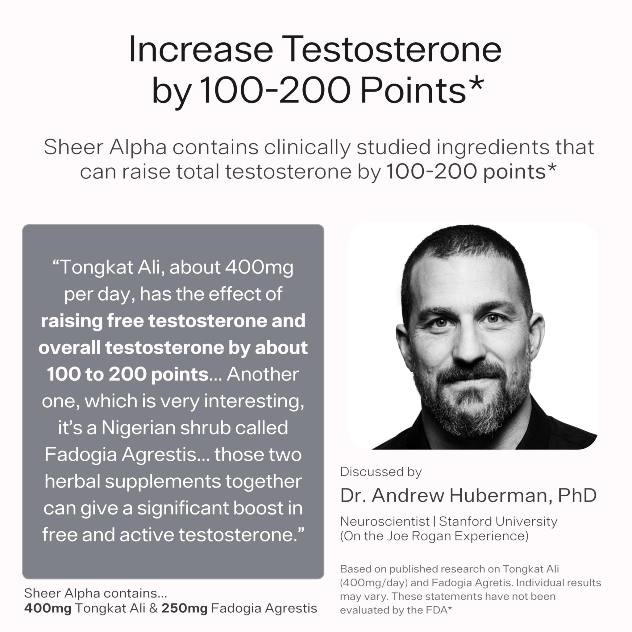 Testosterone Booster for Men - Sheer Alpha T-Booster - Clinically Backed Dose, Strongest Formula - Made in USA - Premium Blend of Fadogia Agrestis Tongkat Ali and Shilajit. 30 Servings - TrustMedUSA