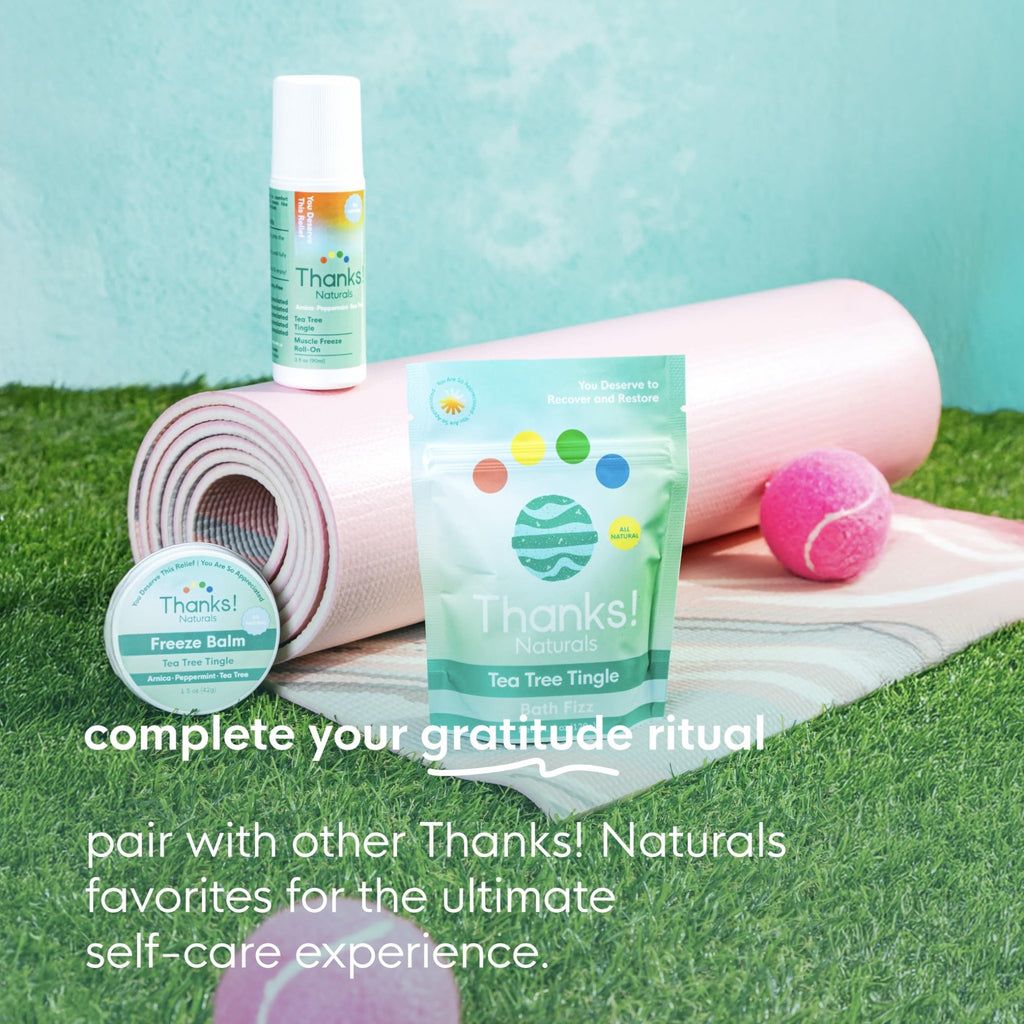 Thanks! Naturals Muscle Freeze Roll On, Tea Tree Tingle, Vegan, Cold Pressed Formula with Shea Butter, Eucalyptus & Peppermint, Use on Neck, Knees & Joints, Post Workout Essential, 3 FL OZ - TrustMedUSA