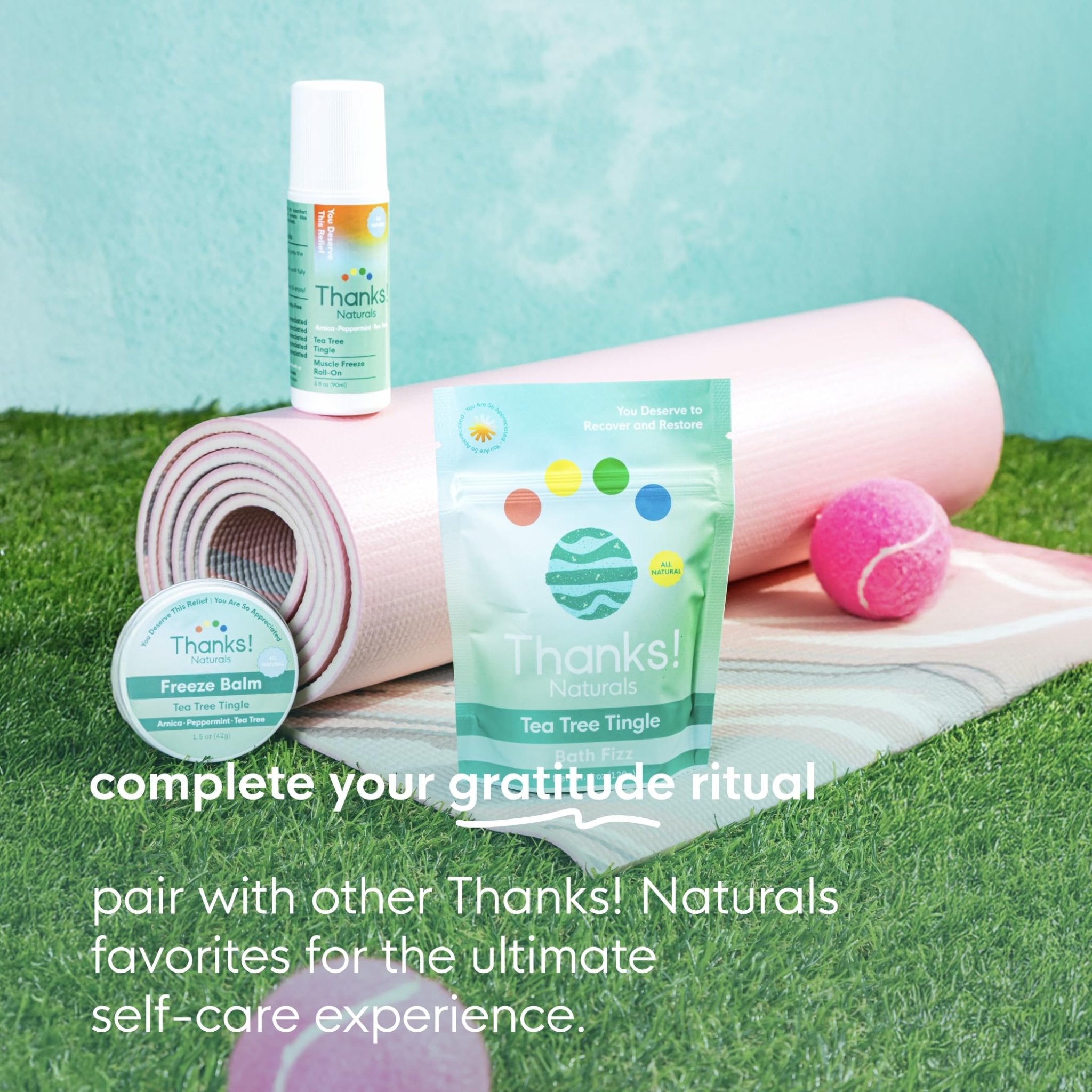 Thanks! Naturals Muscle Freeze Roll On, Tea Tree Tingle, Vegan, Cold Pressed Formula with Shea Butter, Eucalyptus & Peppermint, Use on Neck, Knees & Joints, Post Workout Essential, 3 FL OZ - TrustMedUSA