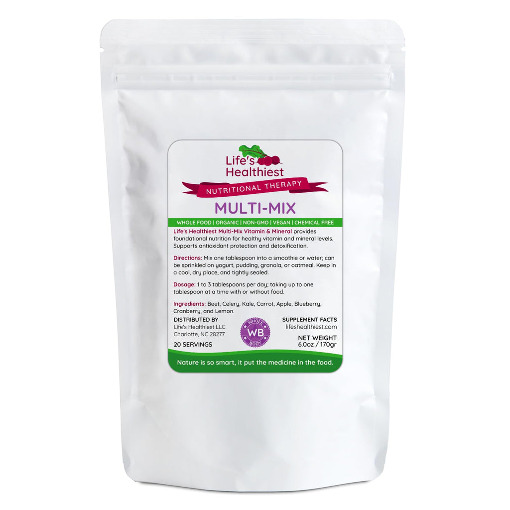 The Beet Lady Life's Healthiest Multi Mix Vitamin & Mineral Whole Food Therapy Blend with Real Fruit & Vegetables. Organic, Plant-Based, Non-GMO. 6 oz - TrustMedUSA