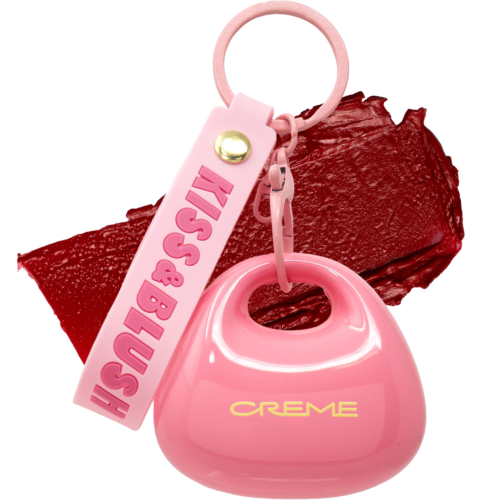 The Crème Shop Kiss & Blush Tinted Lip Balm & Blush, Korean Makeup for Lips & Cheeks, Cute Charm Key Chain, Hydrating, Long Lasting Tint, Aloe, Squalane (Cherry Squeeze) - TrustMedUSA