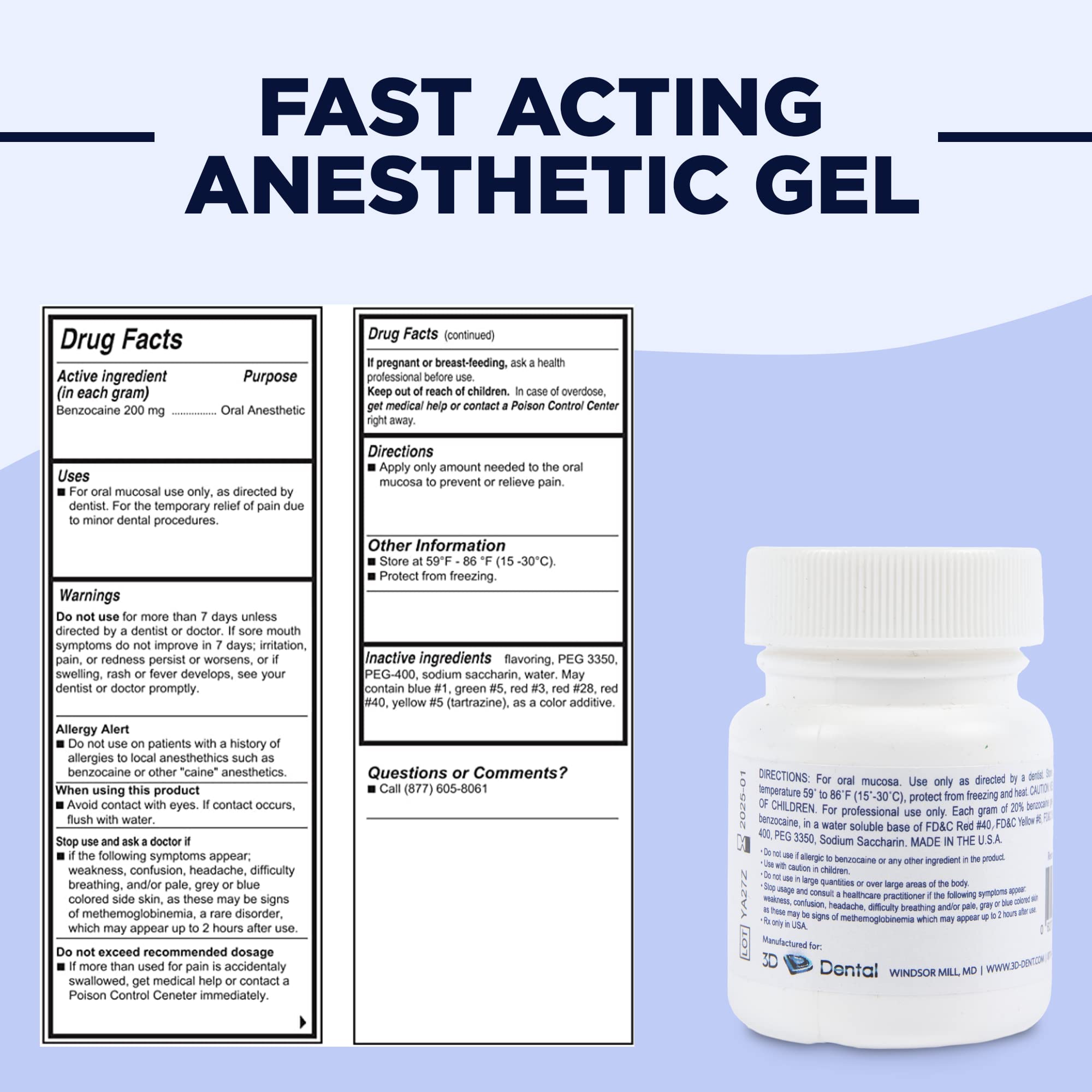 The Essentials Dynamic Dental Candi Caine, Topical Anesthetic Gel, 1 oz, Strawberry Flavor - TrustMedUSA