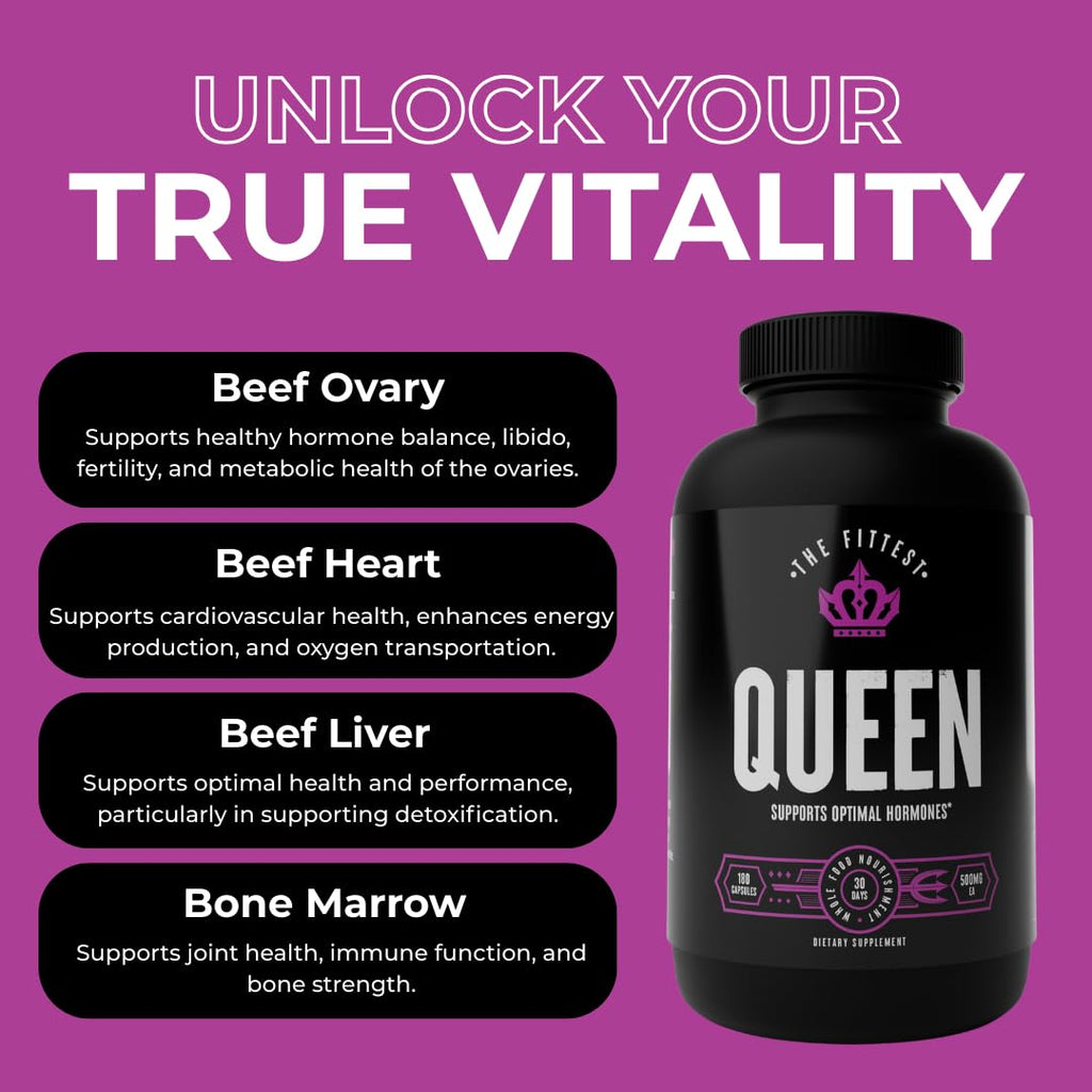 The Fittest Queen Organ Supplement, Hormone & Energy Support, 180 Capsules - TrustMedUSA