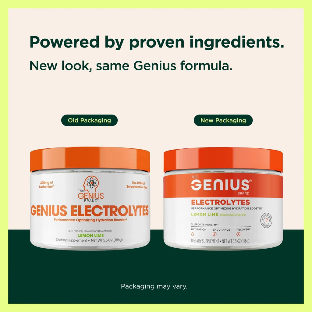 The Genius Brand Genius Electrolytes - Electrolyte Powder for Active Lifestyles - Supports Hydration, Energy, Endurance, Muscle Growth & Recovery - Lemon Lime - 30 Servings - TrustMedUSA