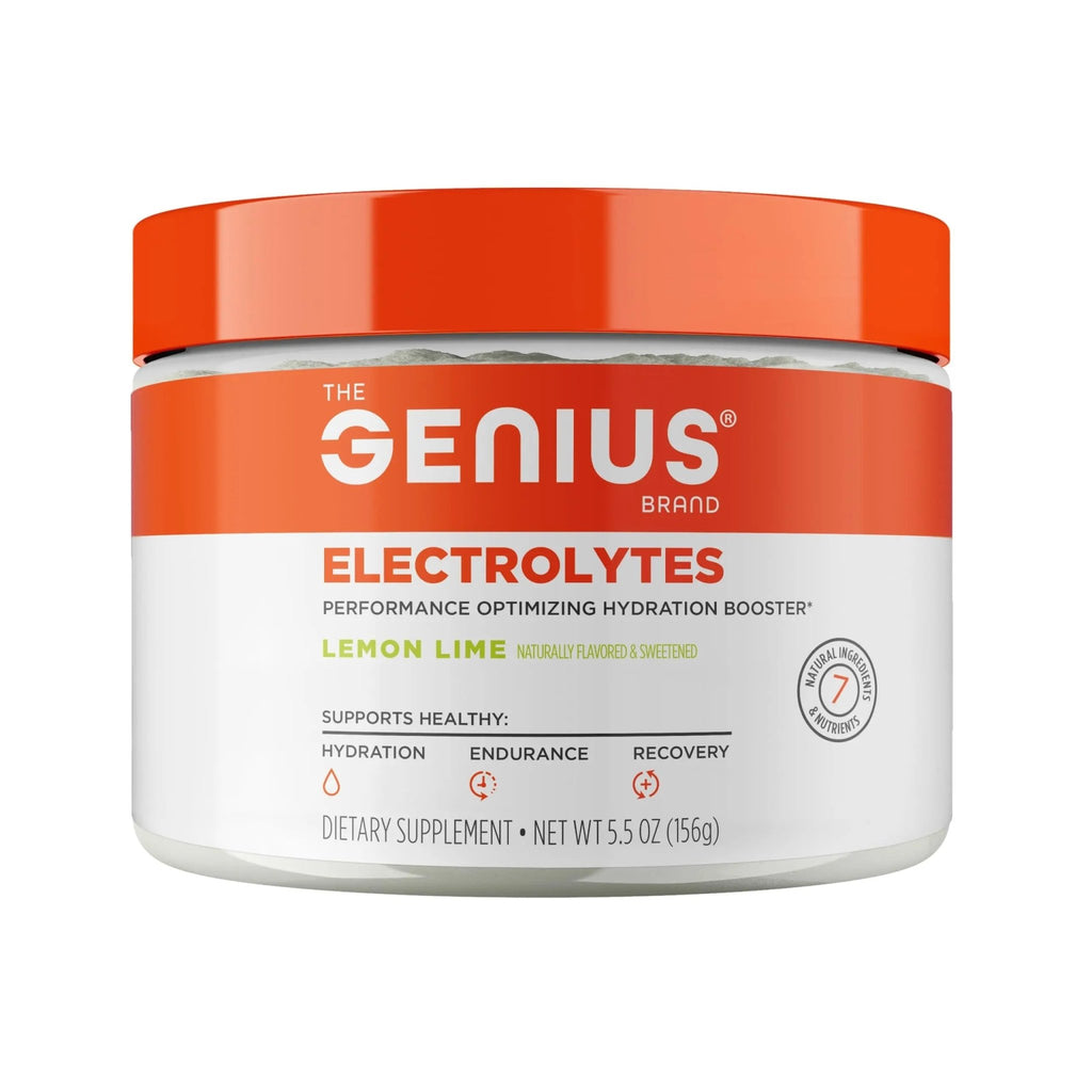 The Genius Brand Genius Electrolytes - Electrolyte Powder for Active Lifestyles - Supports Hydration, Energy, Endurance, Muscle Growth & Recovery - Lemon Lime - 30 Servings - TrustMedUSA