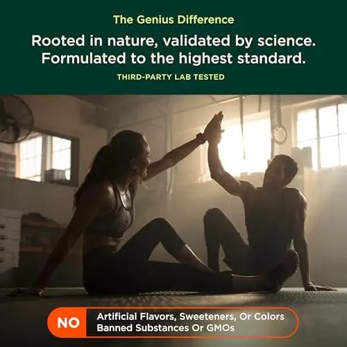 The Genius Brand Genius Hydrate - Electrolyte Supplement for Daily Hydration - Coconut Water - Sugar-Free - 8 Essential Minerals & Nutrients - Non-GMO - Blue Raspberry - 50 Servings - TrustMedUSA