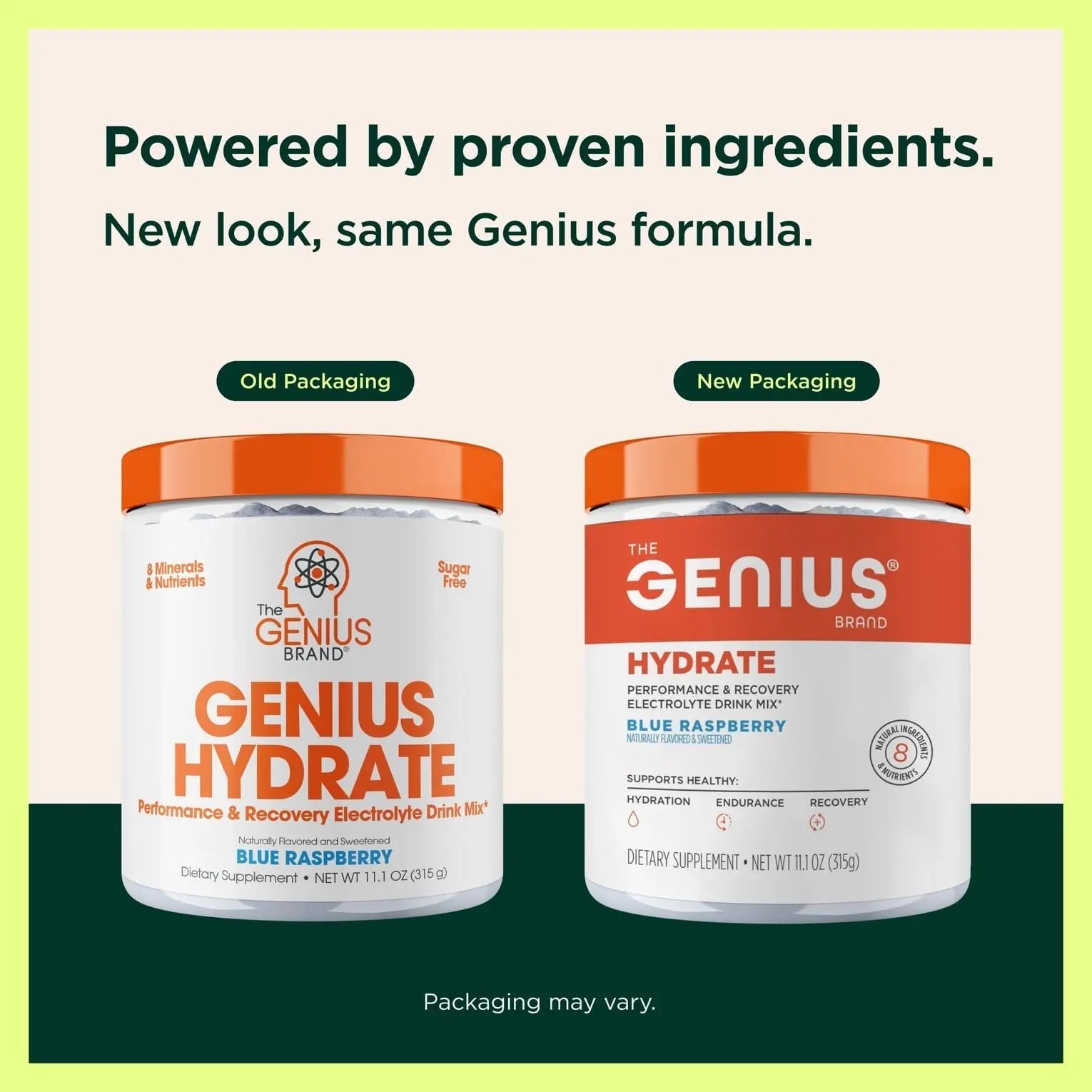 The Genius Brand Genius Hydrate - Electrolyte Supplement for Daily Hydration - Coconut Water - Sugar-Free - 8 Essential Minerals & Nutrients - Non-GMO - Blue Raspberry - 50 Servings - TrustMedUSA