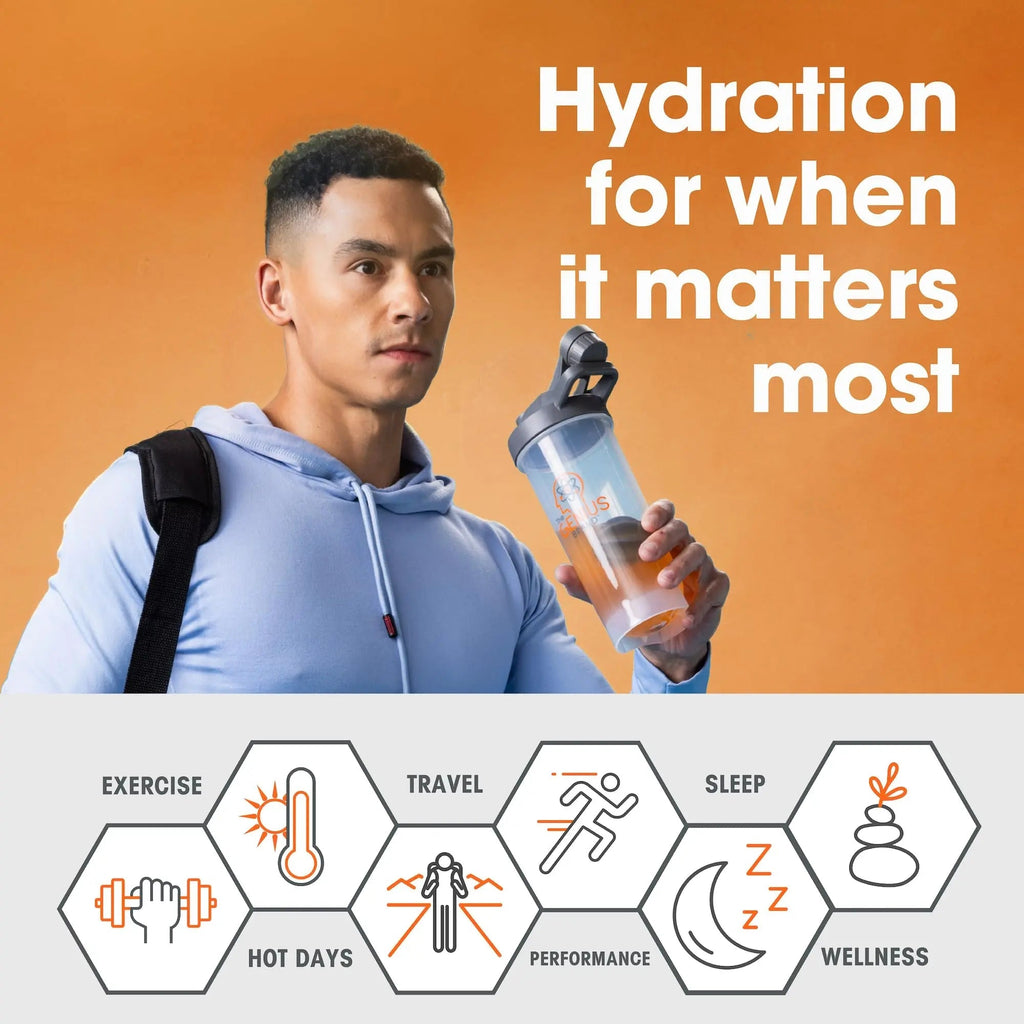 The Genius Brand Genius Hydrate - Electrolyte Supplement for Daily Hydration - Coconut Water - Sugar-Free - 8 Essential Minerals & Nutrients - Non-GMO - Sour Peach Rings - 20 Servings - TrustMedUSA