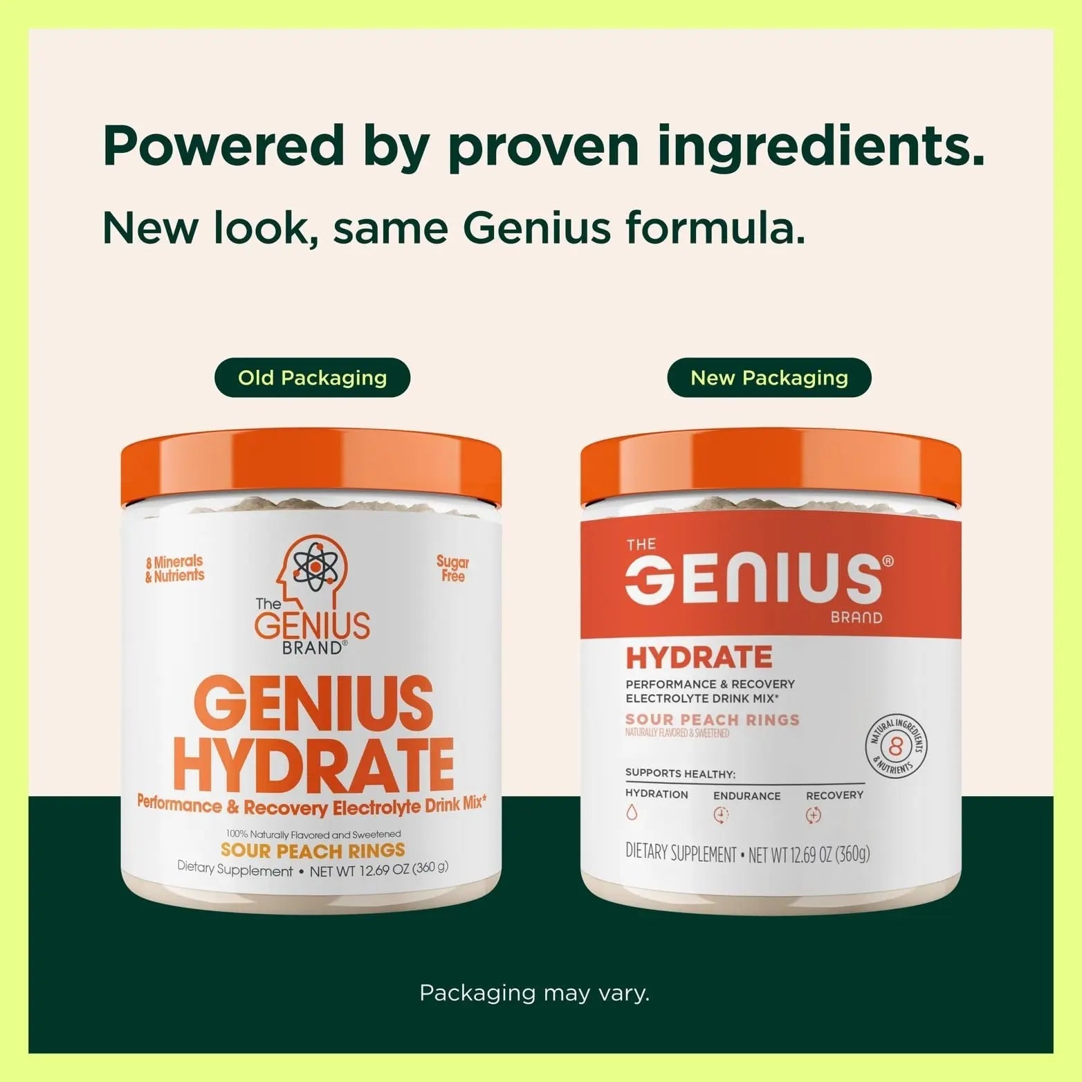 The Genius Brand Genius Hydrate - Electrolyte Supplement for Daily Hydration - Coconut Water - Sugar-Free - 8 Essential Minerals & Nutrients - Non-GMO - Sour Peach Rings - 50 Servings - TrustMedUSA