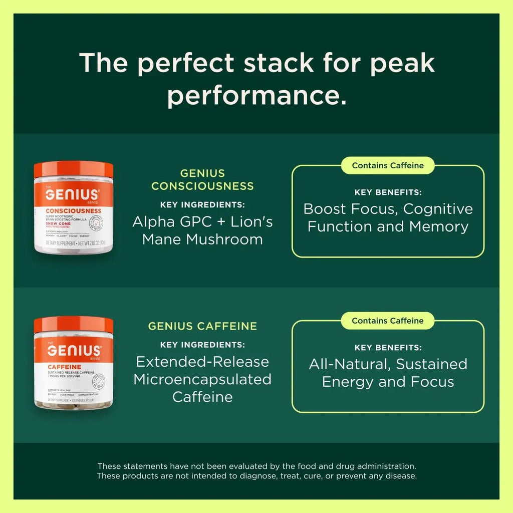 The Genius Brand Genius Mushroom - Plant-Based Supplement for Immune, Focus & Energy Support - Lion's Mane, Cordyceps & Reishi - Organic & Non-GMO - Butter Toffee - 60 Soft Chews - TrustMedUSA