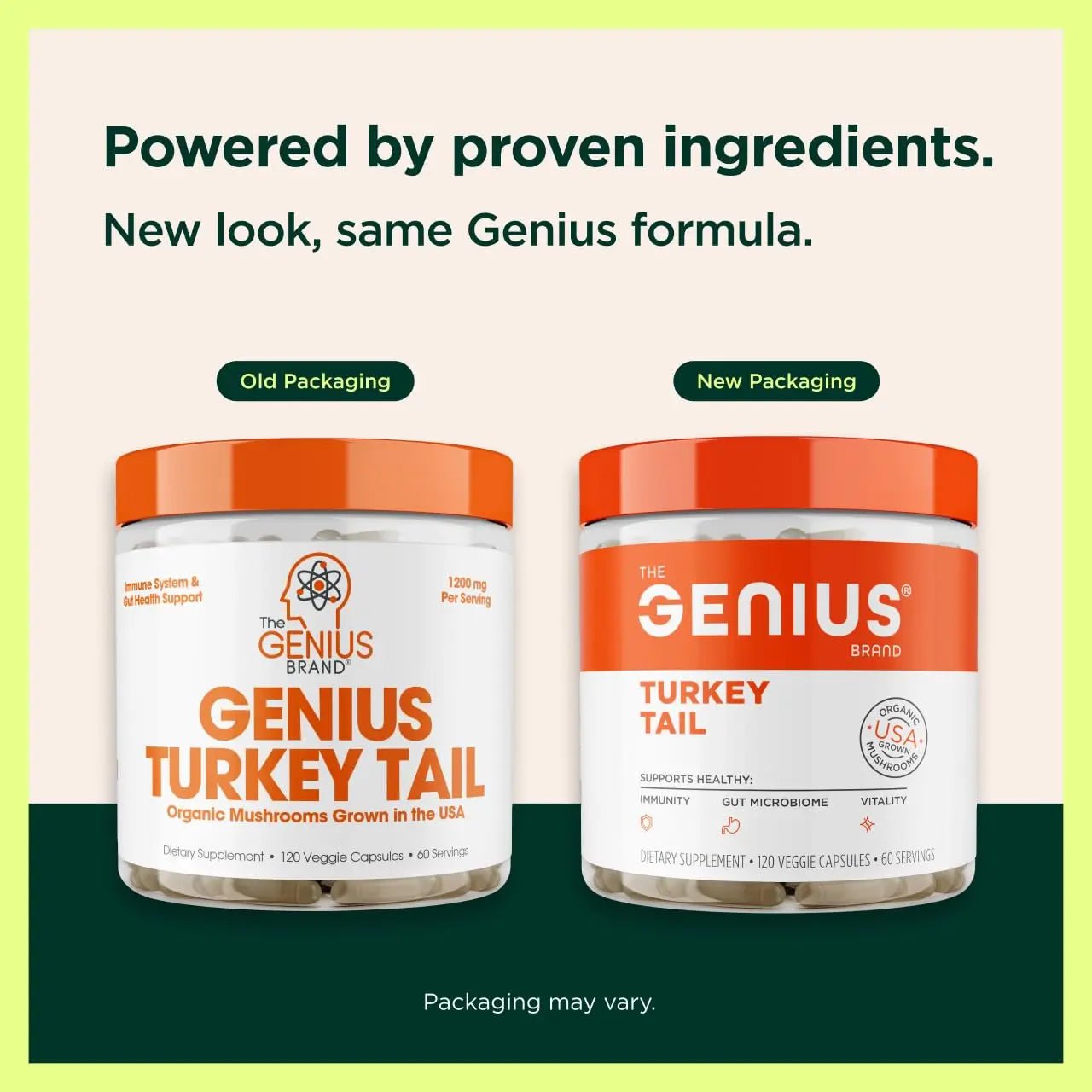 The Genius Brand Genius Turkey Tail - Plant-Based Supplement for Immune, Gut & Antioxidant Support - Organic & Non-GMO - 120 Veggie Capsules - TrustMedUSA