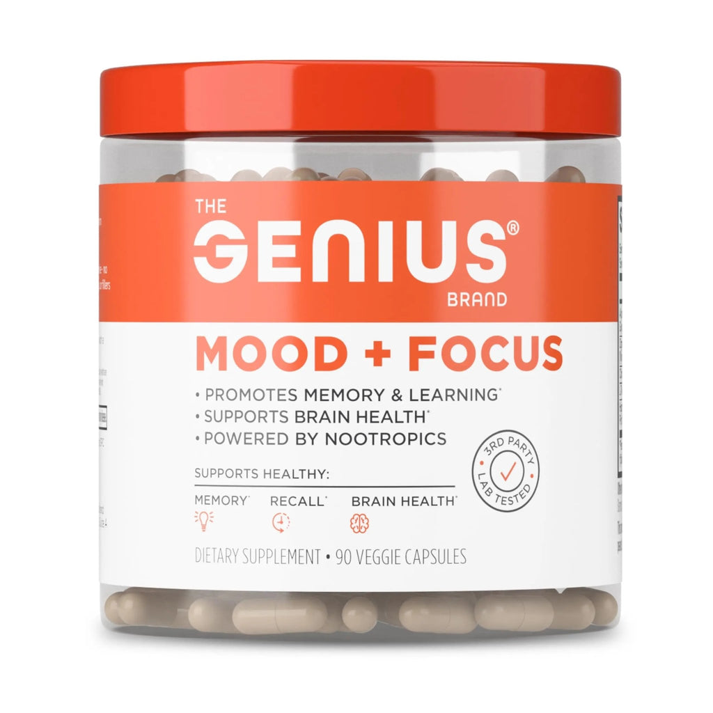 The Genius Brand Mood + Focus Nootropic – 400mg Organic Lion’s Mane, Alpha GPC & Citicoline – Memory & Focus Supplement – 30 Servings - TrustMedUSA