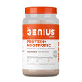 The Genius Brand Protein Powder - Chocolate + Adaptogenic Mushroom Blend - Plant-Based Protein with Reishi, Cordyceps & Lion’s Mane - Daily Muscle Recovery & Immune Support - 20 Servings - TrustMedUSA
