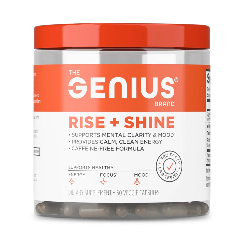 The Genius Brand Rise + Shine Nootropic – Cordyceps & Rhodiola Rosea – Caffeine-Free Energy & Mood Support – Focus, Clarity & Emotional Balance – 30 Servings - TrustMedUSA