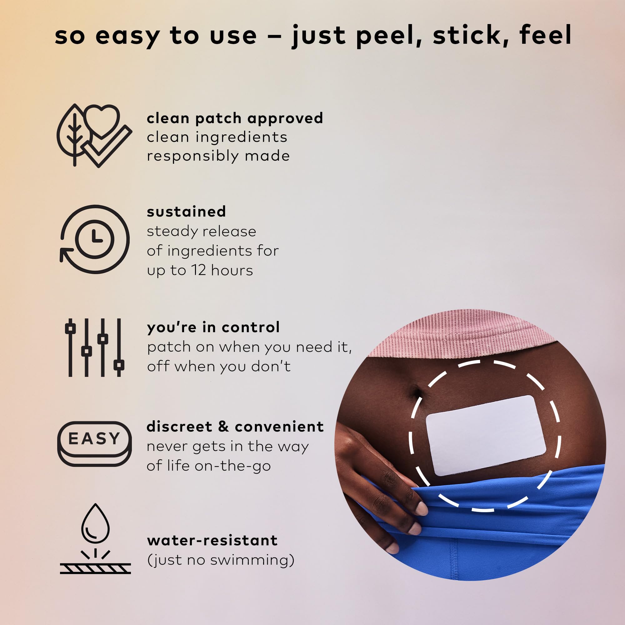 The Good Patch Cycle Period Pain Patch for Cramps, Natural Patch with Menthol, Black Cohosh, Plant Powered Wearable Wellness, Large Sized (8 Total Patches) - TrustMedUSA