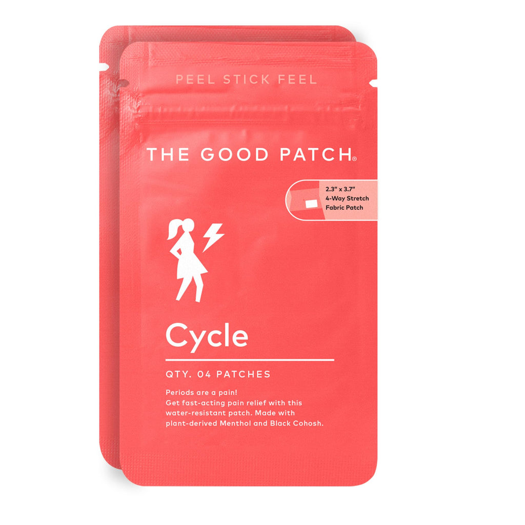 The Good Patch Cycle Period Pain Patch for Cramps, Natural Patch with Menthol, Black Cohosh, Plant Powered Wearable Wellness, Large Sized (8 Total Patches) - TrustMedUSA